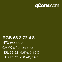 カラーコード: RGB 68.3 72.4 8 | qconv.com
