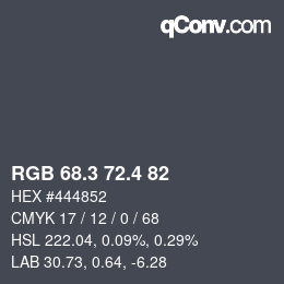 カラーコード: RGB 68.3 72.4 82 | qconv.com