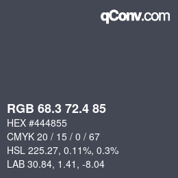 カラーコード: RGB 68.3 72.4 85 | qconv.com