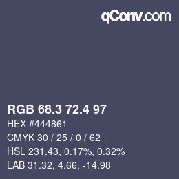 カラーコード: RGB 68.3 72.4 97 | qconv.com