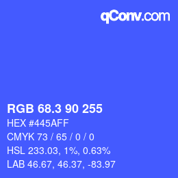 カラーコード: RGB 68.3 90 255 | qconv.com