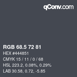 Código de color: RGB 68.5 72 81 | qconv.com