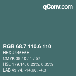 カラーコード: RGB 68.7 110.6 110 | qconv.com