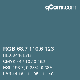 カラーコード: RGB 68.7 110.6 123 | qconv.com