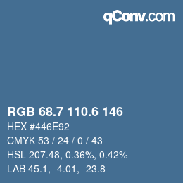 カラーコード: RGB 68.7 110.6 146 | qconv.com