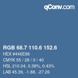 カラーコード: RGB 68.7 110.6 152.6 | qconv.com