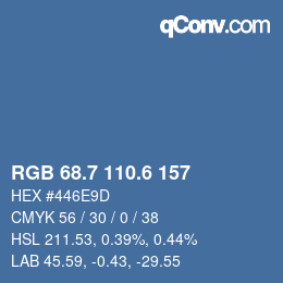 カラーコード: RGB 68.7 110.6 157 | qconv.com