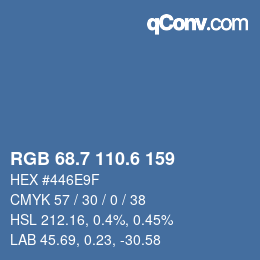 カラーコード: RGB 68.7 110.6 159 | qconv.com