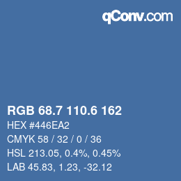 カラーコード: RGB 68.7 110.6 162 | qconv.com