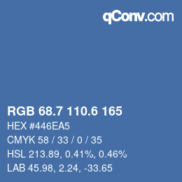 カラーコード: RGB 68.7 110.6 165 | qconv.com