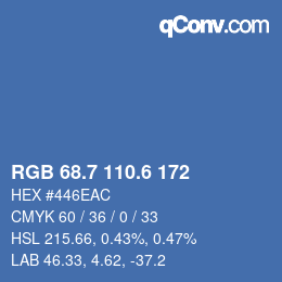 カラーコード: RGB 68.7 110.6 172 | qconv.com