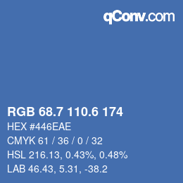 カラーコード: RGB 68.7 110.6 174 | qconv.com