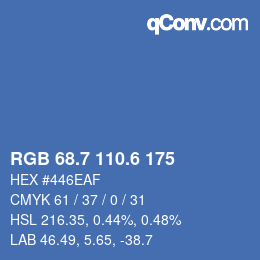 カラーコード: RGB 68.7 110.6 175 | qconv.com