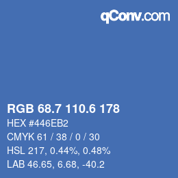 カラーコード: RGB 68.7 110.6 178 | qconv.com