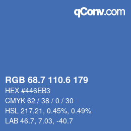 カラーコード: RGB 68.7 110.6 179 | qconv.com