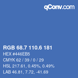 カラーコード: RGB 68.7 110.6 181 | qconv.com