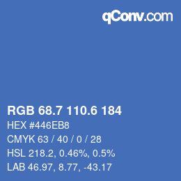 カラーコード: RGB 68.7 110.6 184 | qconv.com