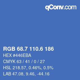 カラーコード: RGB 68.7 110.6 186 | qconv.com