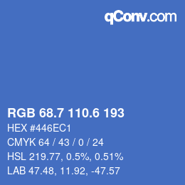 カラーコード: RGB 68.7 110.6 193 | qconv.com