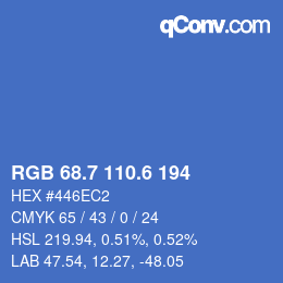 カラーコード: RGB 68.7 110.6 194 | qconv.com
