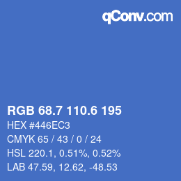 カラーコード: RGB 68.7 110.6 195 | qconv.com