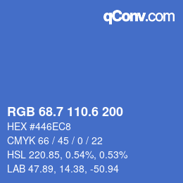 カラーコード: RGB 68.7 110.6 200 | qconv.com