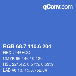 カラーコード: RGB 68.7 110.6 204 | qconv.com