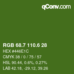 カラーコード: RGB 68.7 110.6 28 | qconv.com