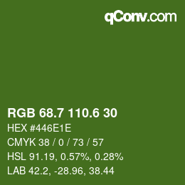 カラーコード: RGB 68.7 110.6 30 | qconv.com