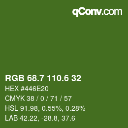 カラーコード: RGB 68.7 110.6 32 | qconv.com
