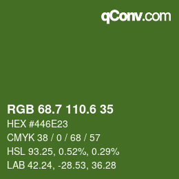 カラーコード: RGB 68.7 110.6 35 | qconv.com