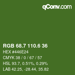 カラーコード: RGB 68.7 110.6 36 | qconv.com