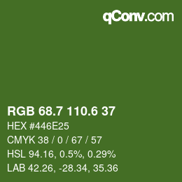 カラーコード: RGB 68.7 110.6 37 | qconv.com