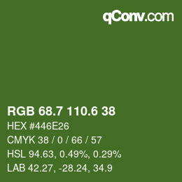カラーコード: RGB 68.7 110.6 38 | qconv.com