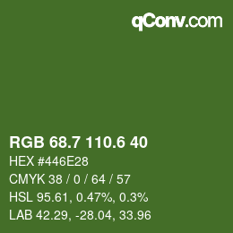 カラーコード: RGB 68.7 110.6 40 | qconv.com