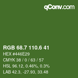 カラーコード: RGB 68.7 110.6 41 | qconv.com