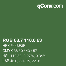 カラーコード: RGB 68.7 110.6 63 | qconv.com