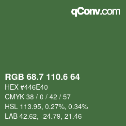カラーコード: RGB 68.7 110.6 64 | qconv.com