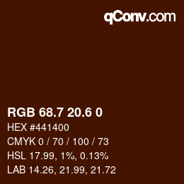 カラーコード: RGB 68.7 20.6 0 | qconv.com