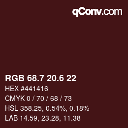 カラーコード: RGB 68.7 20.6 22 | qconv.com