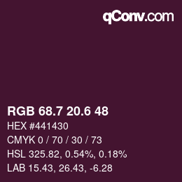 カラーコード: RGB 68.7 20.6 48 | qconv.com