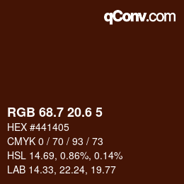 カラーコード: RGB 68.7 20.6 5 | qconv.com