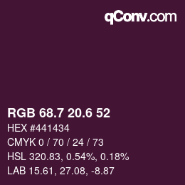 カラーコード: RGB 68.7 20.6 52 | qconv.com