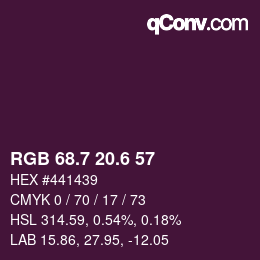 カラーコード: RGB 68.7 20.6 57 | qconv.com