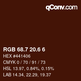 カラーコード: RGB 68.7 20.6 6 | qconv.com