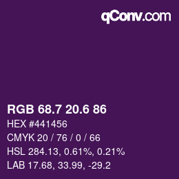 カラーコード: RGB 68.7 20.6 86 | qconv.com
