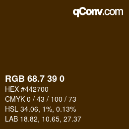 カラーコード: RGB 68.7 39 0 | qconv.com