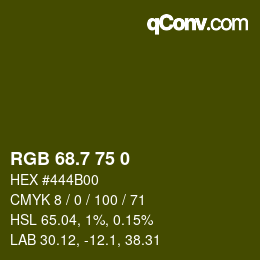 カラーコード: RGB 68.7 75 0 | qconv.com