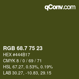 カラーコード: RGB 68.7 75 23 | qconv.com