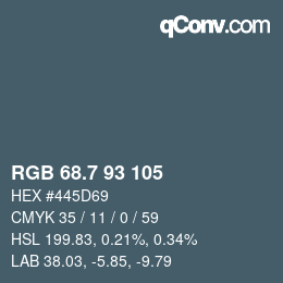 カラーコード: RGB 68.7 93 105 | qconv.com